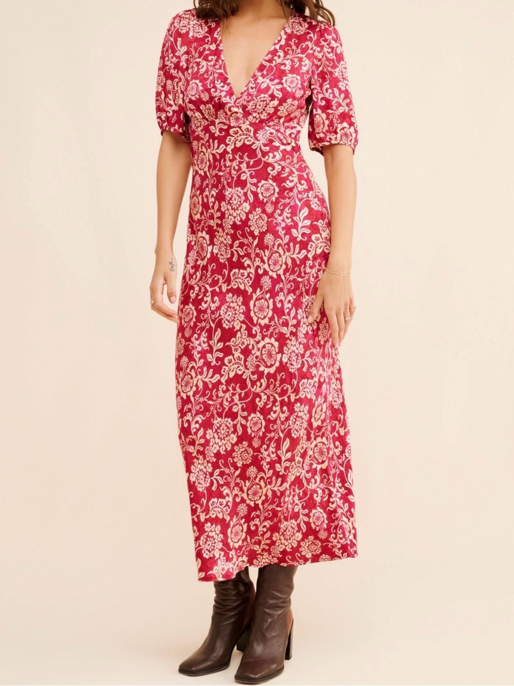 Auguste The Label Rose Pink Floral Midi Dress